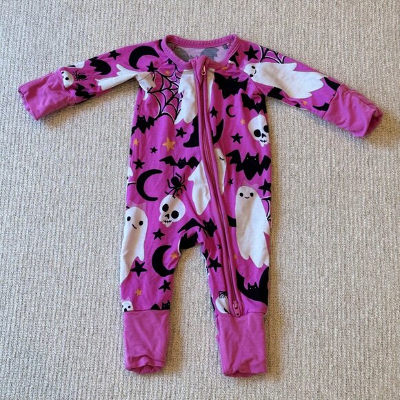 Little Sleepies Zippy Pink Frightful Friends Bamboo Onesie Size Preemie - Picture 5 of 5